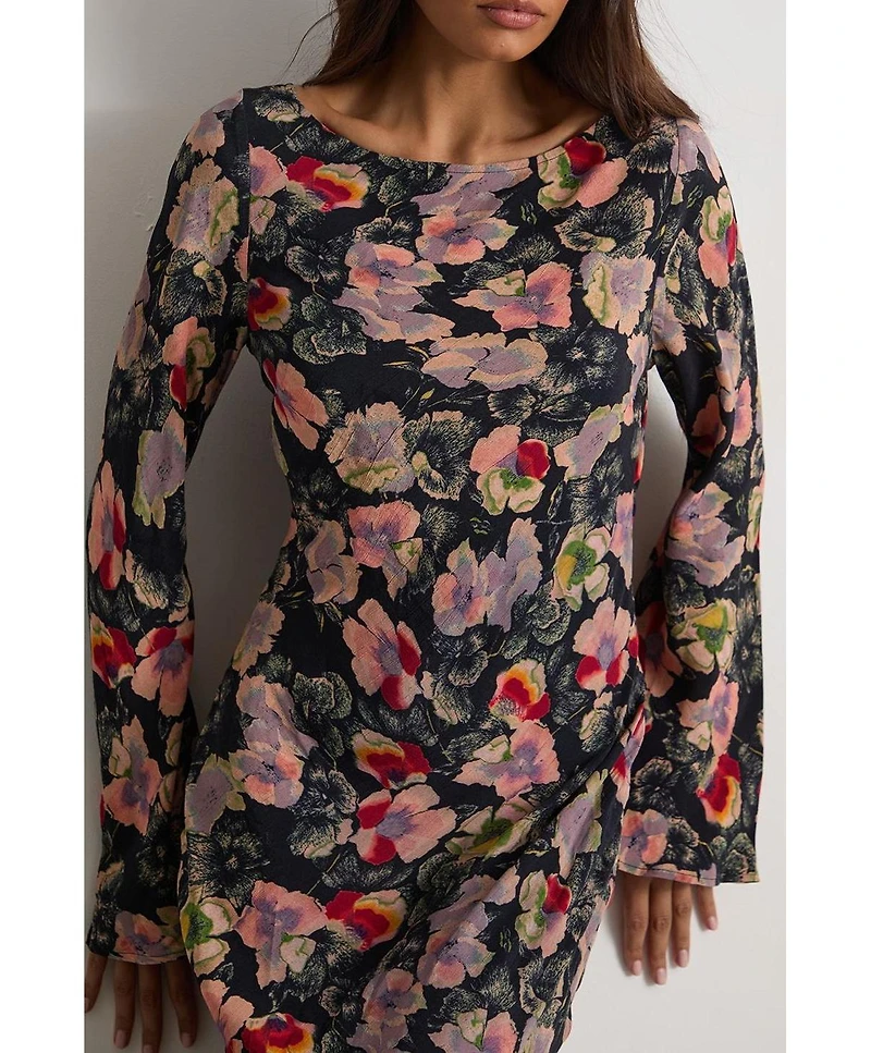 Warehouse Women's Floral Bias Cut Scoop Back Midaxi Dress