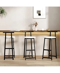 flynama Metal Counter Bar Stools Set of 3 with Backrest