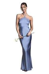Oasis Women's Halter Satin Maxi Bridesmaid Dress
