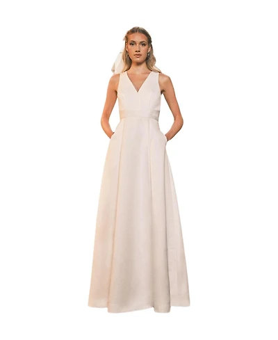 Coast Women's Satin Plunge Maxi Wedding Dress