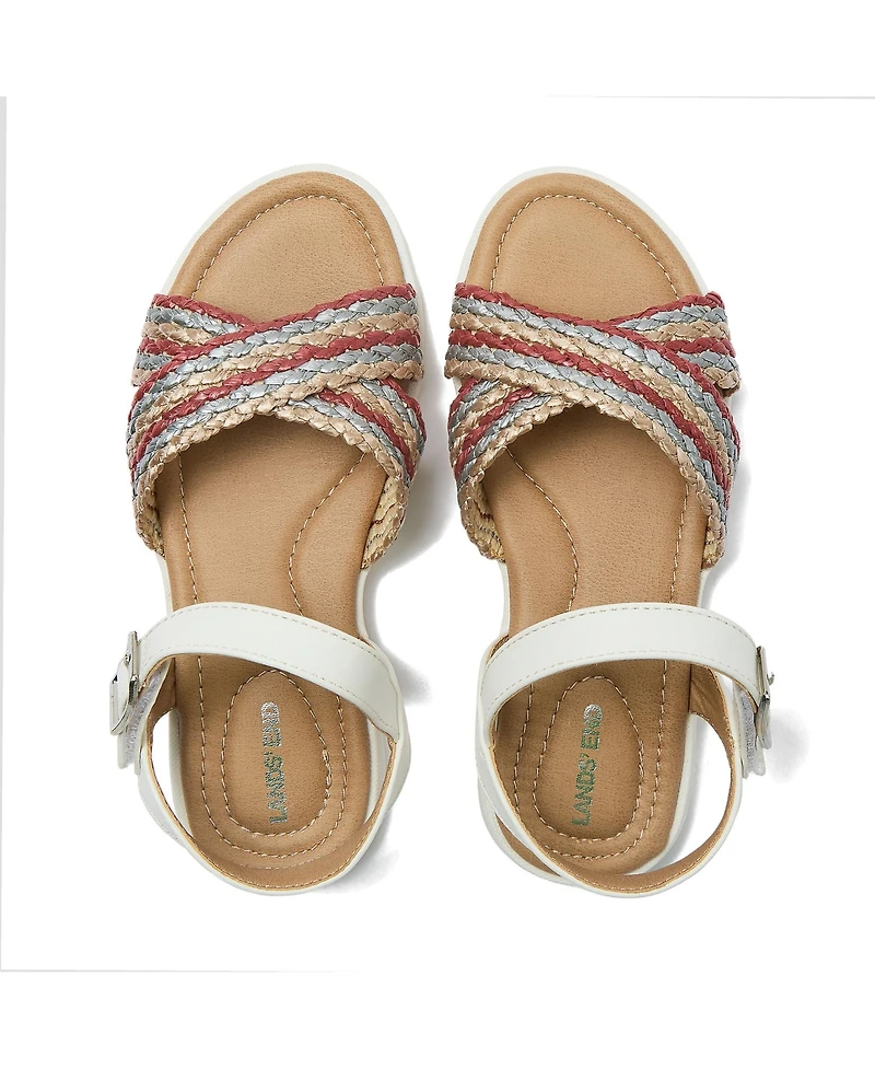 Lands' End Little Girls Easy On Braided Sandals