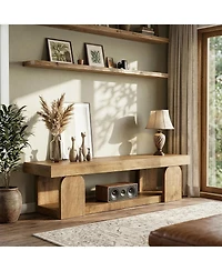 Tribesigns Tv Stand for Tvs up to Farmhouse Entertainment Center with Open Storage Shelf, Wood TV Media Console Television Stand