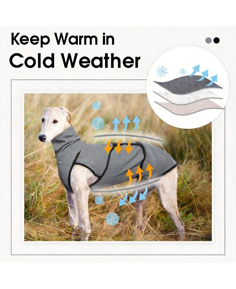 Aronkl Soft & Warm Turtle Neck Dog Sweater for Anxiety Relief and Outdoor Activities