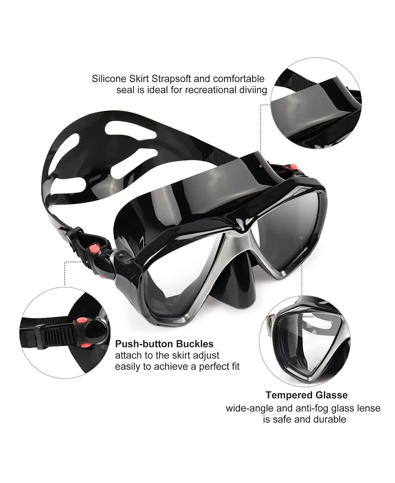 Gnuadz Snorkel Mask Panoramic Hd Anti-fog Tempered Glass