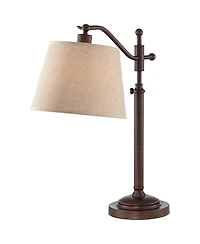 Regency Hill Traditional Desk Lamp 30 1/2" Tall with Usb Charging Port Arm Adjustable Drum Shade for Living Room Office