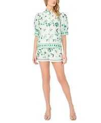 CeCe Women's Printed Pull-On Shorts