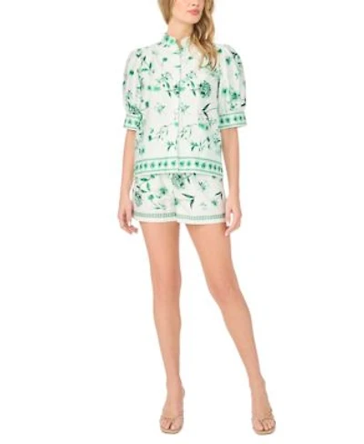 Cece Womens Short Sleeve Button Up Shirt Pull On Shorts