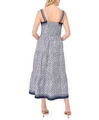 CeCe Women's Sleeveless Square Neck Tiered Midi Dress