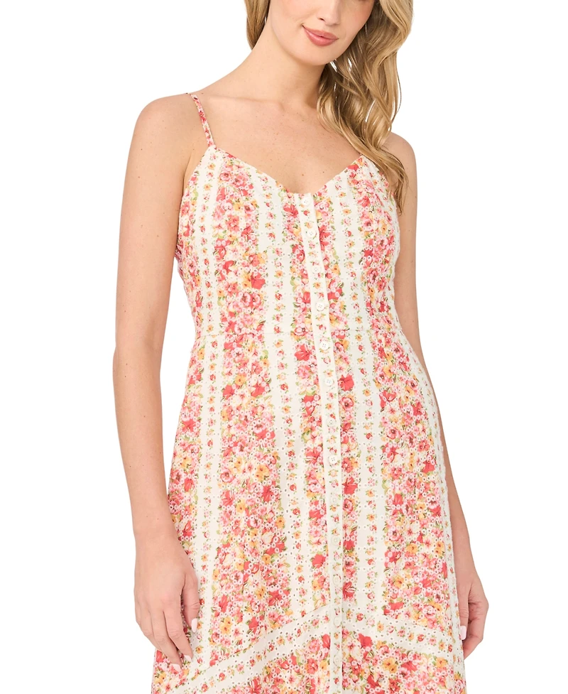 CeCe Women's Sleeveless V-Neck Midi Dress