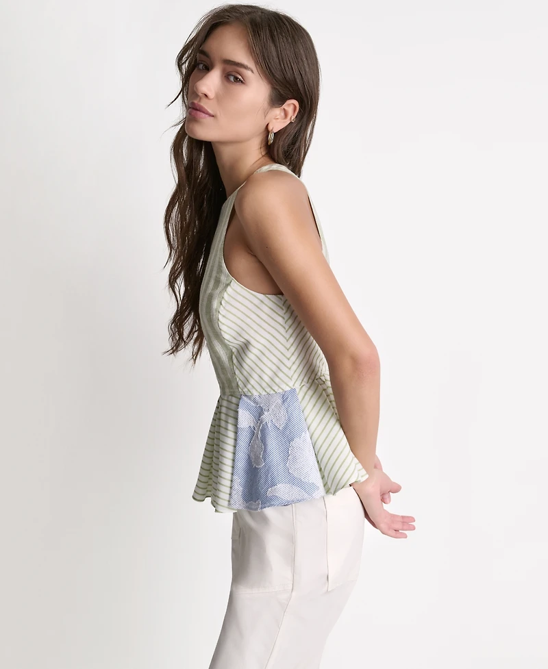 Bcbg Women's Sleeveless Ruffle Peplum Top