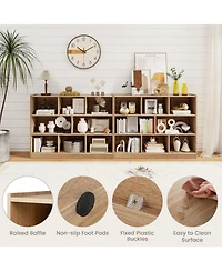 Gouun 8-Cube Open Bookcase with Raised Edge Top
