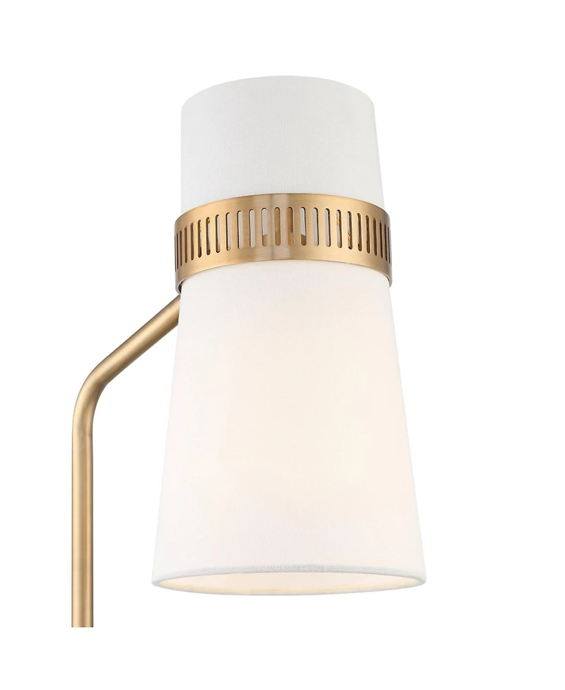 Possini Euro Design Cartwright 32" Tall Large Modern Desk Lamps Set of 2 Usb Port Brass Finish Metal Home Office Charging