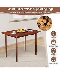 Slickblue Wooden Kitchen Table for 2-4 with Solid Rubber Wood Legs