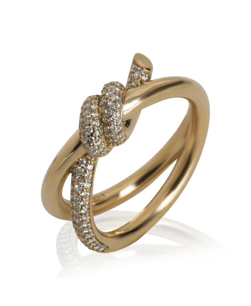 Pre-Owned Tiffany & Co Yellow Gold Diamond Double Row Knot Ring