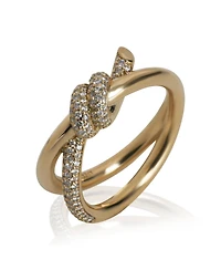 Pre-Owned Tiffany & Co Yellow Gold Diamond Double Row Knot Ring