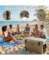 Gouun 52-Quart Wheeled Hard Cooler with 6-Day Ice Retention, 80-Can Capacity