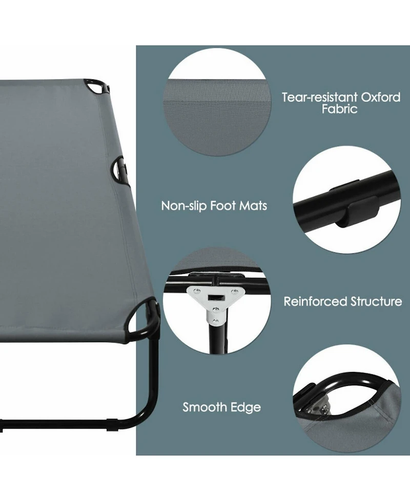 Gouun Folding Elevated Camping Cot for Sleeping, Hiking and Travel