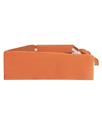 Streamdale Furniture Velvet Daybed With Stairs and Storage Ottoman