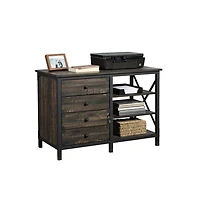 Sauder Steel River Commercial Office Credenza, Carbon Oak finish