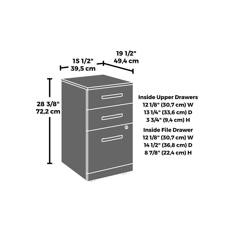 Sauder Affirm Commercial Office File Cabinet, Hudson Elm finish