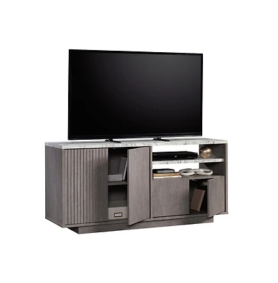 Sauder East Rock Credenza, For TVs up to 65", Ashen Oak finish