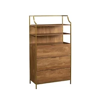 Sauder Bedroom 3- Drawer Dresser with Shelves, Sindoori Mango Finish