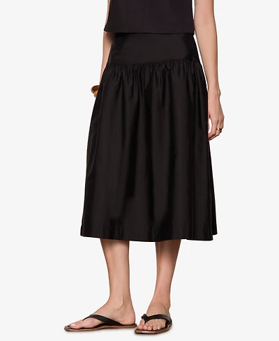 Sanctuary Women's Poplin A-Line Midi Skirt