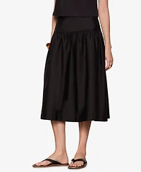 Sanctuary Women's Poplin A-Line Midi Skirt