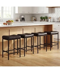 Gymax 2 Pcs Bar Stools Set of 2 25 Inch Counter Height Bar Chairs for Kitchen Island