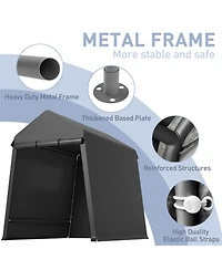 homfan Heavy-Duty Motorcycle Shelter and Outdoor Storage Tent with Waterproof Uv-Resistant Cover, Double Zipper Doors for ATVs Lawn Equipment