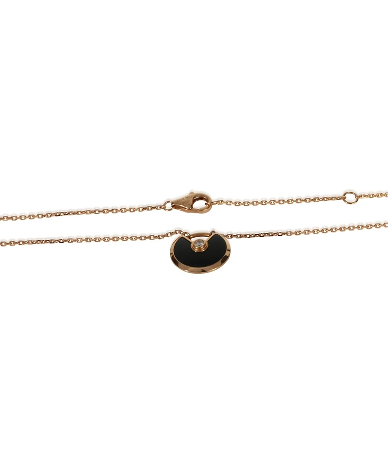 Pre-Owned Cartier Rose Gold Diamond Extra Small Model Amulette Necklace