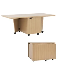 Slickblue Extendable Coffee Table with Foldable Design and Storage Cabinet for Living Room