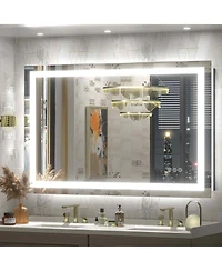 Apmir 48" x 30" Super Bright Front and Back Led Lighted Anti-Fog Tempered Glass Bathroom/Vanity Mirror with Etl and 3-Year Warranty