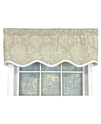 Rlf Home Cross Stitch Ruffled Provance Cotton with Fully Lined Rod Pocket Valnance for Windows
