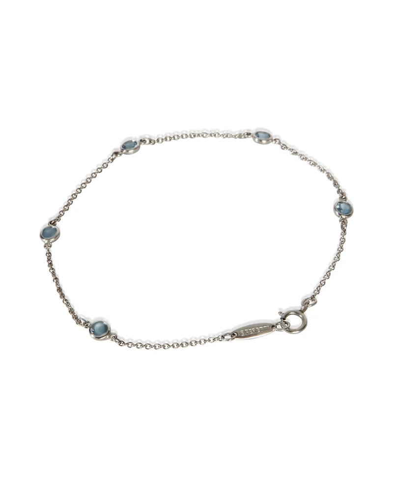 Pre-Owned Tiffany & Co Platinum Aquamarine Elsa Peretti Color By The Yard Bracelet