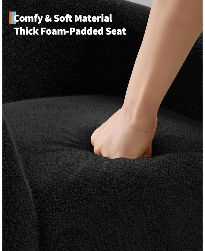 gaomon Accent Chair Set of 2 Living Room Chairs Barrel Boucle Chairs Comfy Armchairs for Bedroom Reading Room Reception Chairs