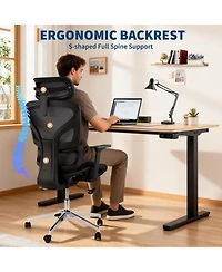 gaomon Ergonomic Mesh Office Chair with High Back Support,3D Adjustable Armrests and Smooth Wheels,Breathable Desk Computer Chair for Work,Study