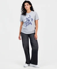 Self Esteem Juniors' Rose Graphic-Print Short-Sleeve T-Shirt