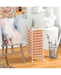 Slickblue Rolling Storage Cart 10 Drawer Organizer with Lockable Casters