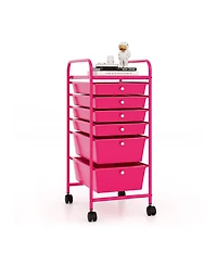 Slickblue 6 Drawer Rolling Storage Cart Organizer Multifunctional