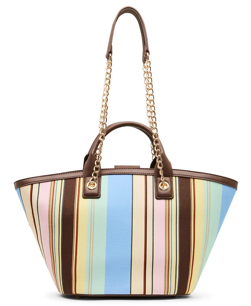 Anne Klein Mixed Stripe Small Tote Handbag