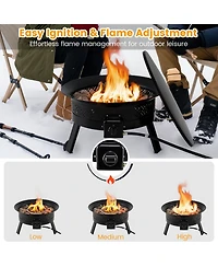 Slickblue Outdoor Portable Propane Fire Pit with Folding Legs and Easy Carry Strap