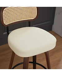 flynama 26" Rattan Counter Height Swivel Bar Stools Set of 2