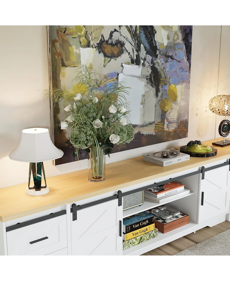 Homsee Large Tv Stand with 4 Drawers, Media Console