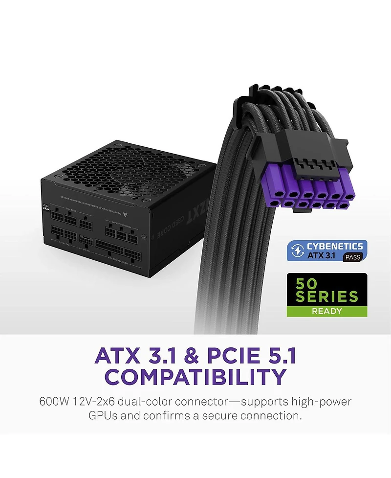 Nzxt C850 Gold Core 850W 80+ Gold Certified Fully Modular Atx 3.1 Power Supply Unit
