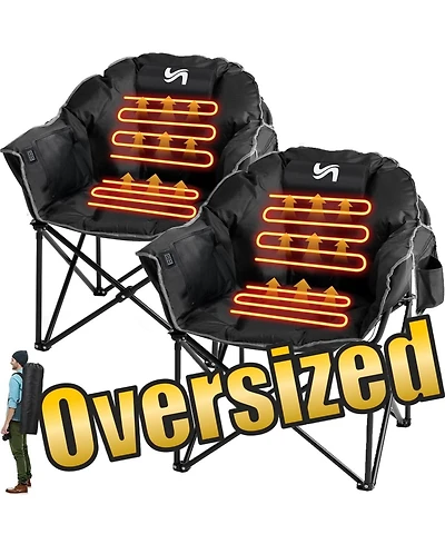 Aboron 2-Pack Oversized Heated Camping Chairs