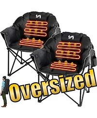 Aboron 2-Pack Oversized Heated Camping Chairs