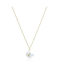 The Lovery Asymmetrical Mother of Pearl Butterfly Necklace 14K Gold-Plated Sterling Silver