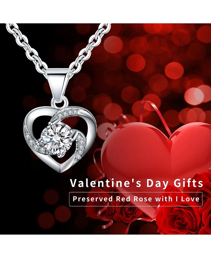 Gnuadz Valentine Rose Necklace Gift For Her Eternal Love Jewelry