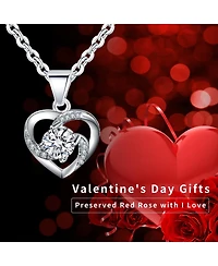 Gnuadz Valentine Rose Necklace Gift For Her Eternal Love Jewelry